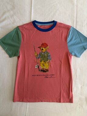 Polo by Ralph Lauren Colorblock Bear Graphic Tee - Pink, Green, Light Blue